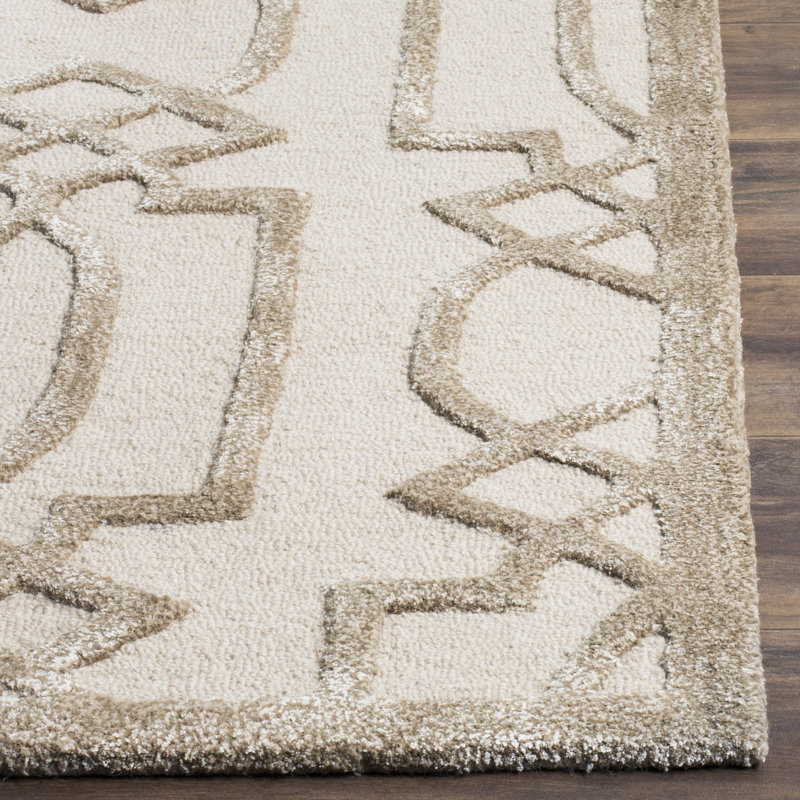 Zandbergen Hand Tufted Wool Geometric Rug, Rectangle 4' x 6'