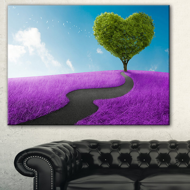 «Heart Tree Abstract», reproduction d'impression, H 30 po x l 40 po x P 1 po, Toile tendue avec châssis