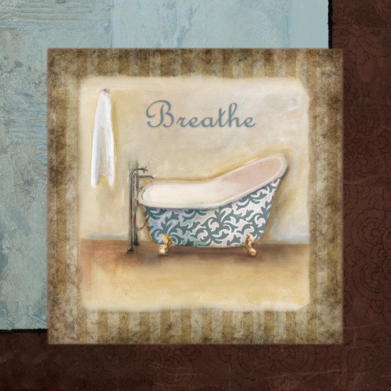 Breathe Blue Bath - Wrapped Canvas Painting, 30cm H x 30cm W x 3.8cm D