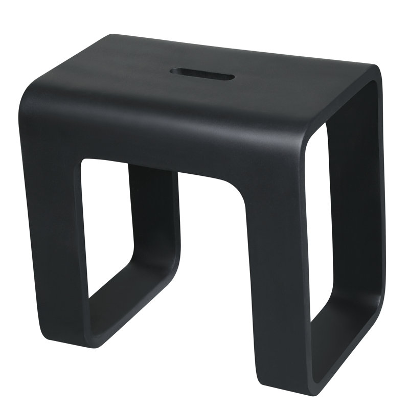 Banc de douche à surface solide en résine 16,8 po