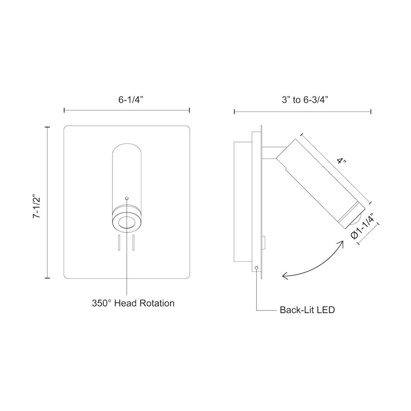 1 - Light LED Spotlight, Black