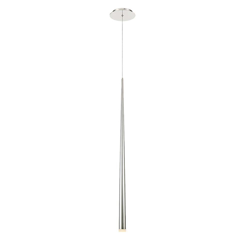Cascade 1 - Light LED Pendant, 19" H x 6.5" W x 6.5" D, Polished Nickel