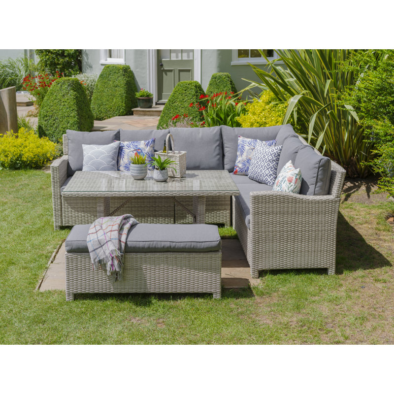 LG Outdoor Provence 7 seater rattan corner sofa set