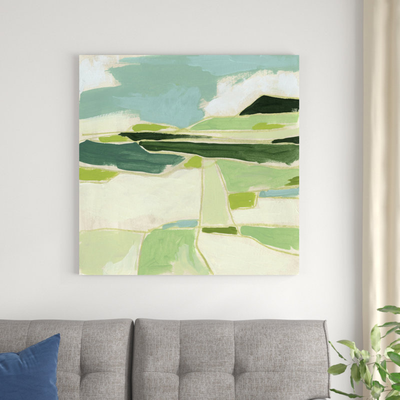 Paysage vert II, H 36 po x l 36 po