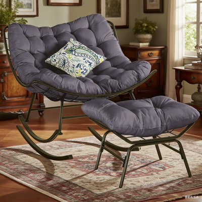 Hadjer Rocking Chair with Cushions and Ottomans