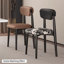 Chaise d'appoint à lattes noires (ensemble de 2)
