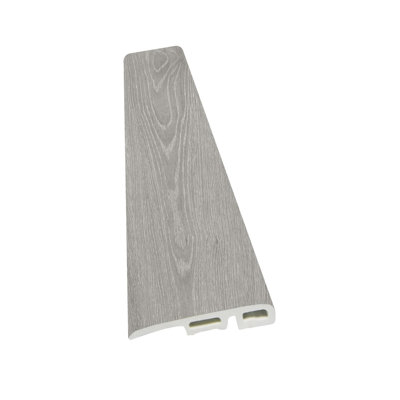 Luxury Vinyl Water Proof & Dent Proof 94.49 Inch Lenth x 1.38 Inch Width x 0.31 Inch Thick End Cap - Grey Hickory