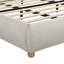 Structure de lit plateforme grand tapissier avec tête de lit courbée à coins arrondis, lattes en bois, pieds en bois de chêne massif, tissu chenille, aucun sommier requis, assemblage facile, beige-564175386-564175387