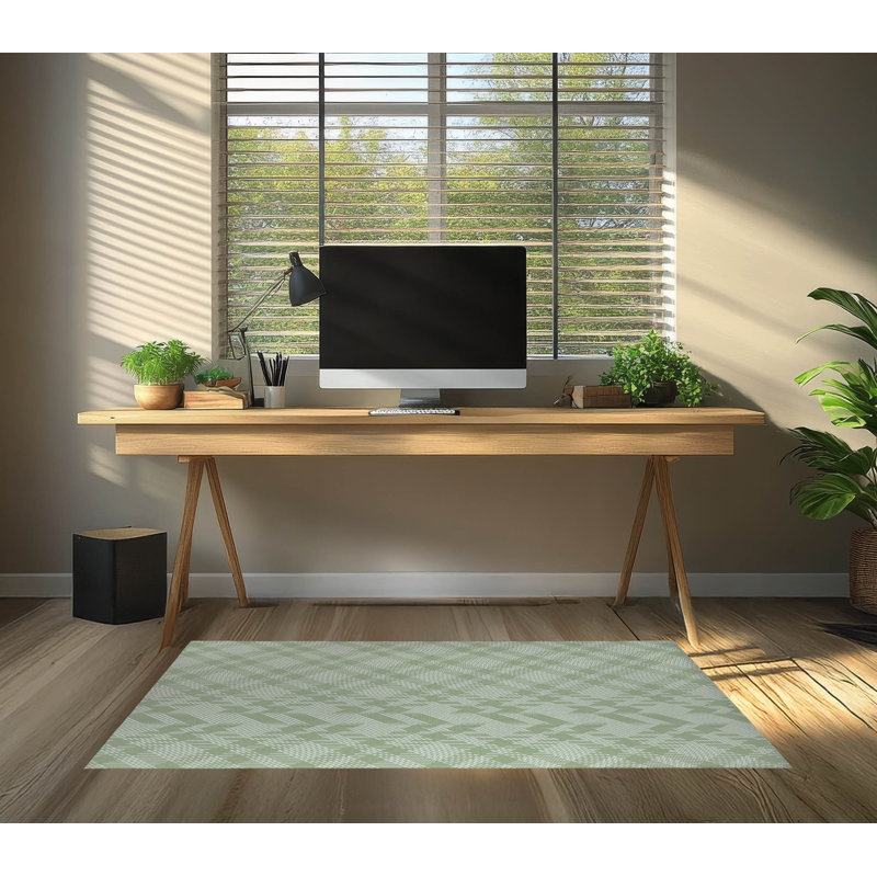 Tapis de bureau Lily Tartan, L 3 pi x L 2 pi, Vert