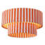 Ventilateur de plafond Tavi 20'' style bohème avec éclairage et télécommande, 4 lumières, structure en corde de papier orange et blanche, idéal pour le salon, la chambre ou la salle à manger.-130807085