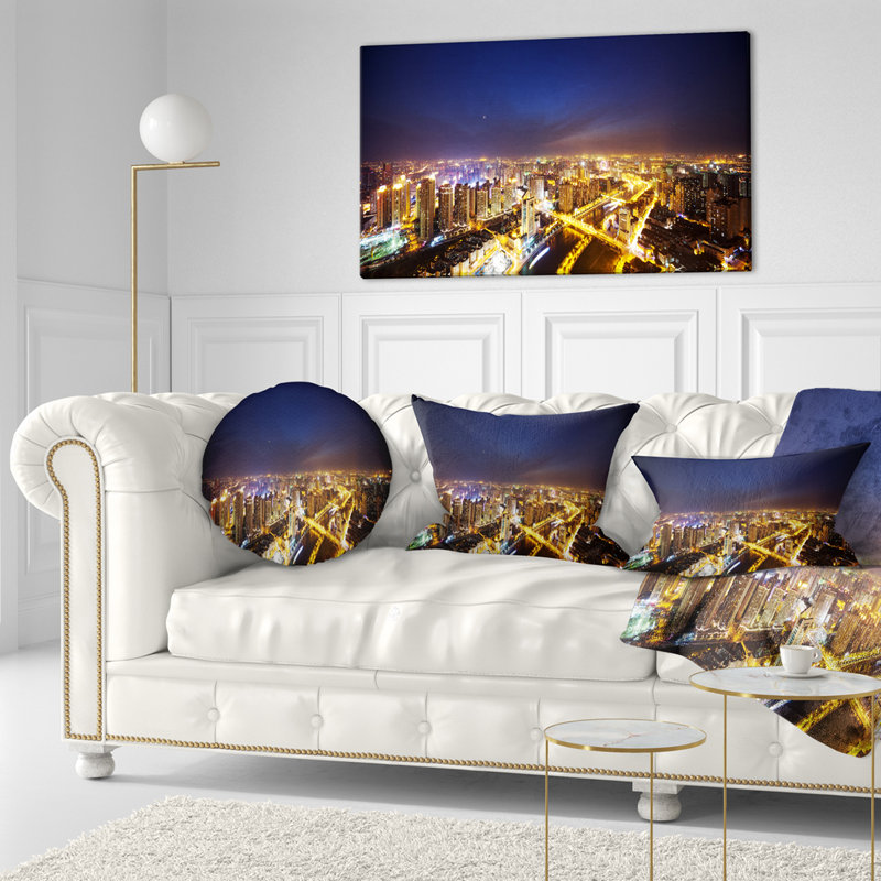Coussin lombaire de nuit cityscape