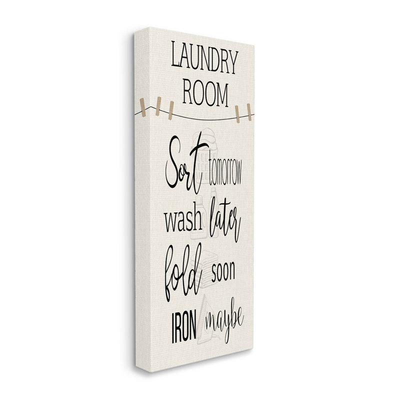 "Laundry Room List", corde à linge, art mural par CAD, H 48 po x l 20 po x P 1,5 po