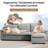 103" Chenille Upholstered Cloud Sofa Modular Sectional Couch 4-Seater L-Shaped Comfy Sofa with Ottoman for Living Room -540478229