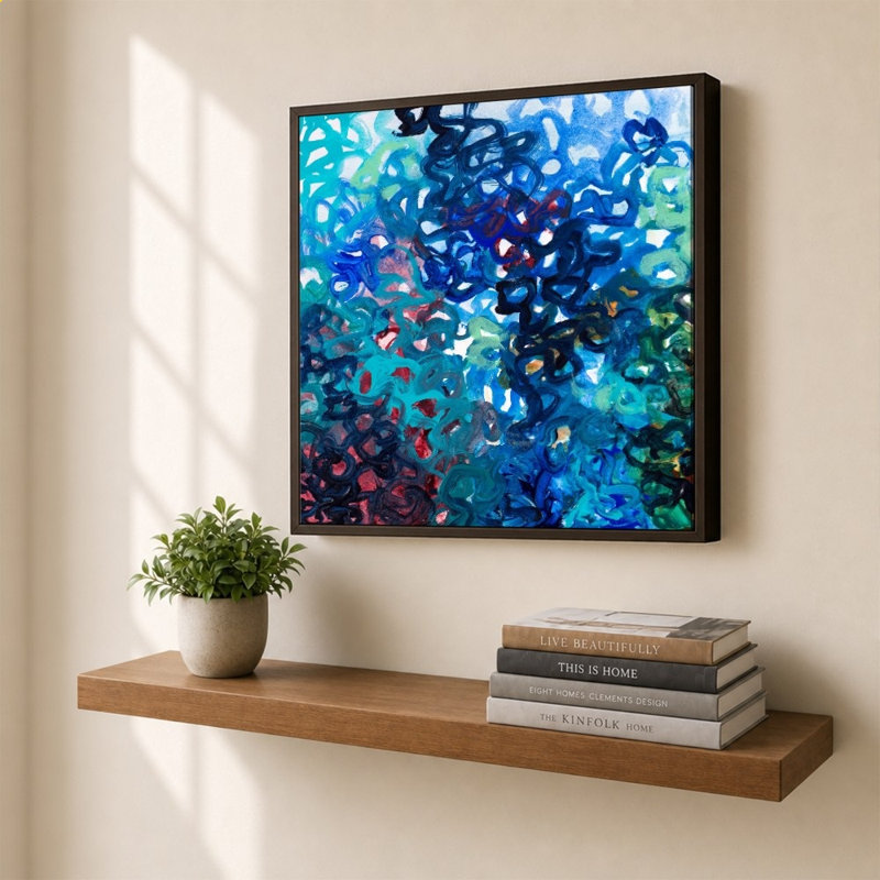 "Continu Color Creates" par Lanie Loreth - Impression sur toile, 36" x 36", Flat Floating Frame, Brown