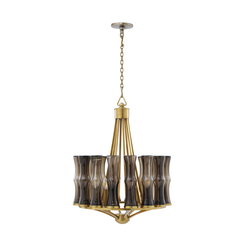 Lustre fantaisie en acier inoxydable TA Illuminations, H 20,75 po x l 26,5 po x P 26,5 po, 8 Lights