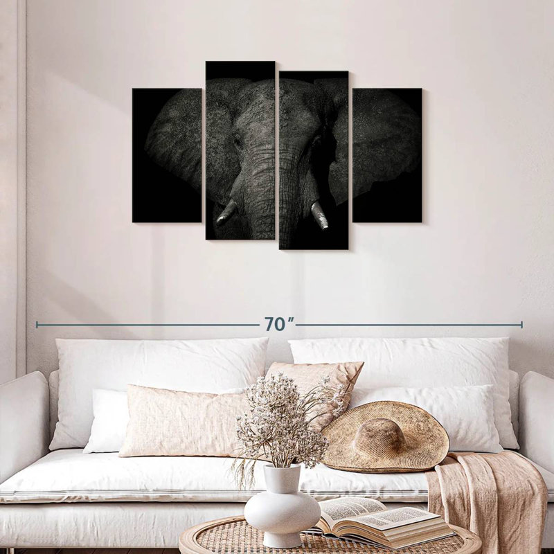 Brampt Mud Covered Elephant, 27'' H x 43'' W