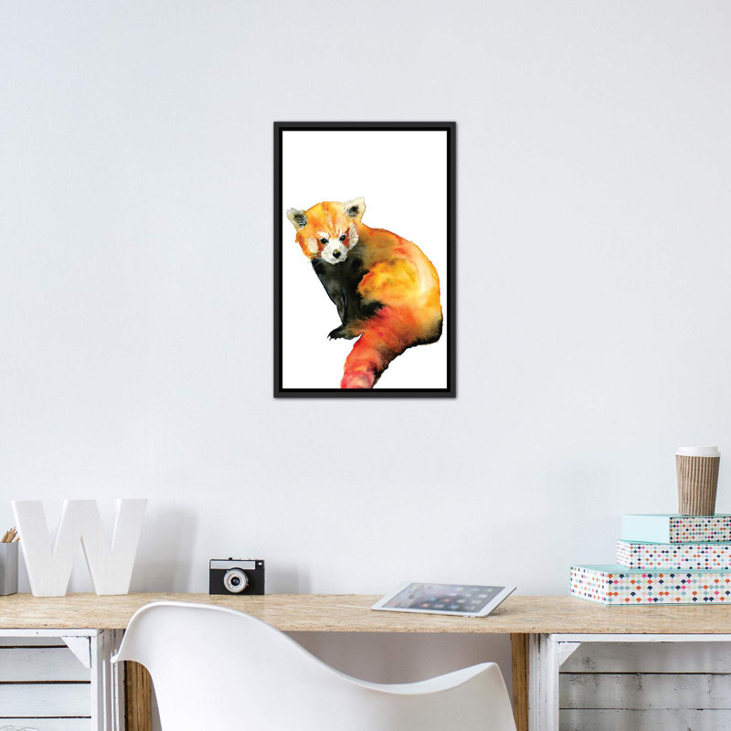 Art panda, H 40 po x l 26 po x P 1,5 po, Toile avec cadre noir