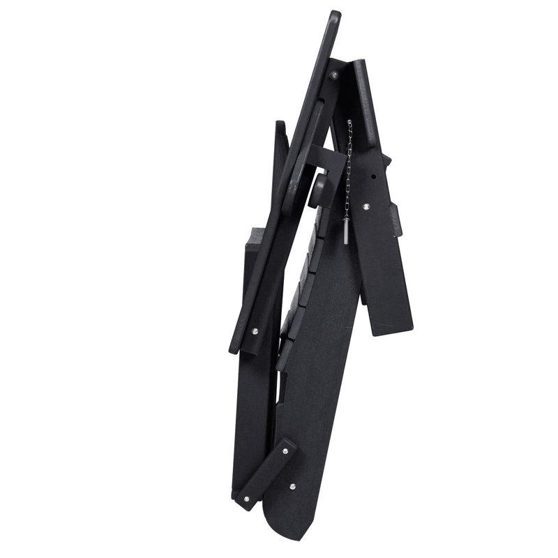 Chaise Adirondack pliante pour l'extérieur en PEHD, Noir