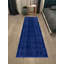 Tapis antidérapants bleu royal à poils moyens avec bordure en treillis-818593602