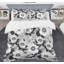 Ensemble de housse de couette à fleurs en monochrome rétro mid-century-40703123-48184866