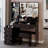 41" Large Size Left Bedside Cabinet Vanity Table+Cushioned Stool, Extra Large Touch Control LED Mirror, 3-Color Switch, Multi Layer High Capacity Storage Fashionable Dresser, Suitable For Large Space-562641329