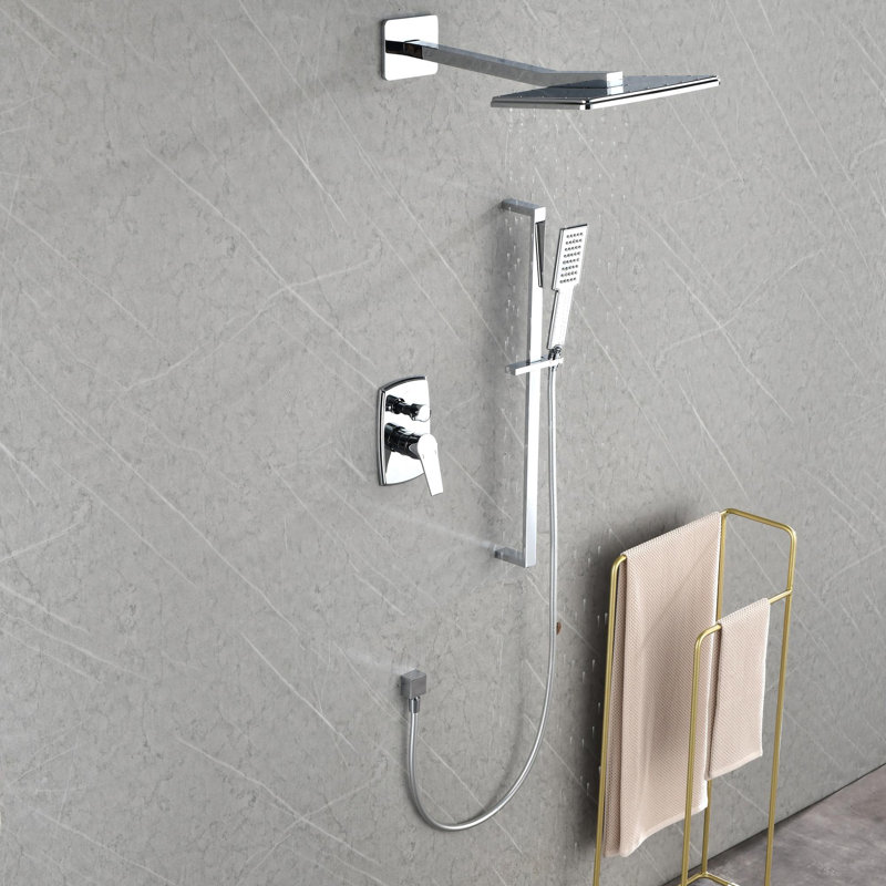 Wall Mounted Waterfall Shower System with Bodysprays, Chrome