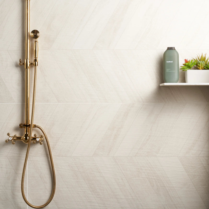 Kenridge Chevron 24X48 Matte Porcelain Tile, White