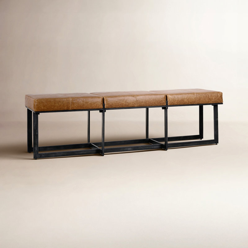 Banc en cuir Calvin, Brun