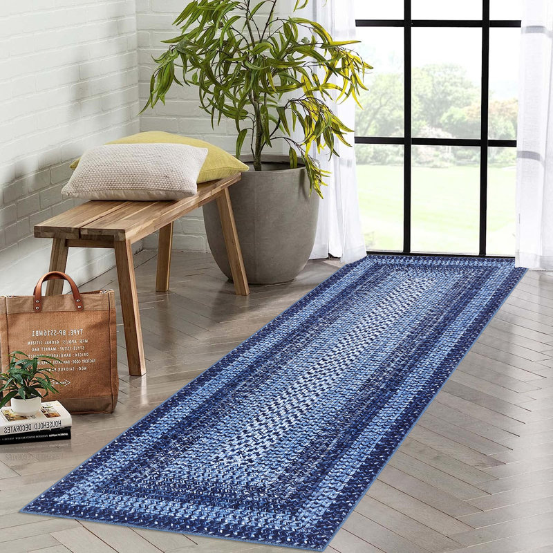 Tapis moderne lavable pour imitation de chambre à coucher Tapis tressé à motif géométrique doux antidérapant