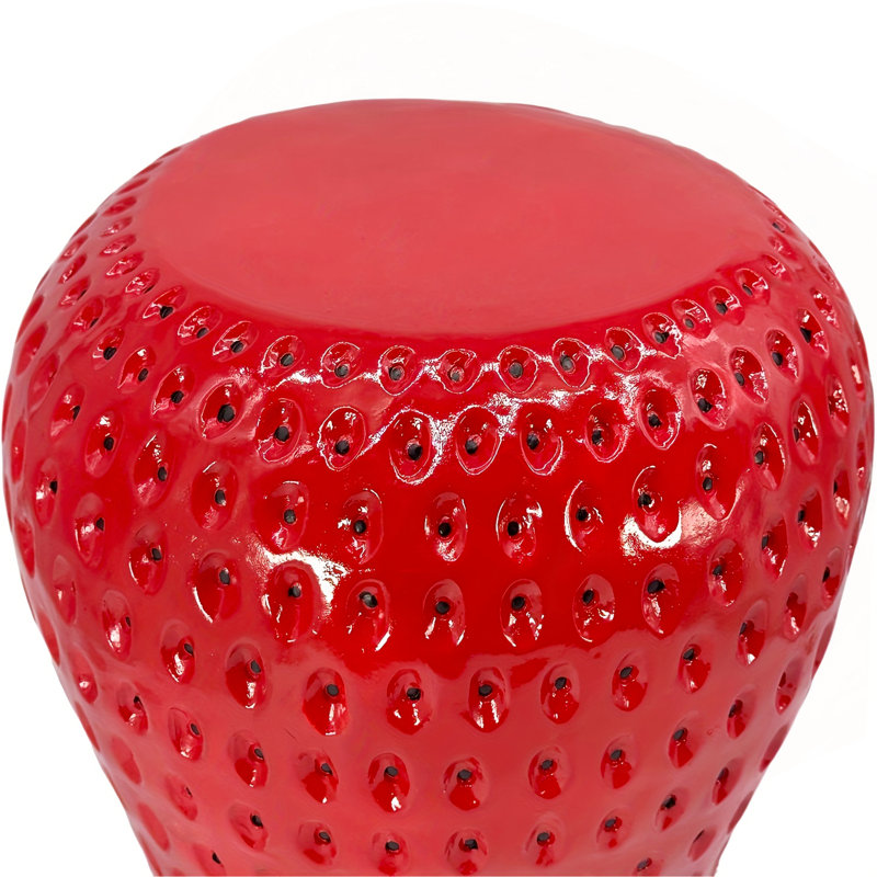 Tabouret à fruits Strawberry, tabouret surdimensionné en résine de 13,4 po, table d'appoint, décorations d'intérieur pour jardin, mobilier d'extérieur polyvalent