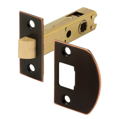 Loquet de porte en acier, dimensions de 1 po x 2 1/4 po avec entraxe 9/32 po et carré 1/4 po, bronze classique (paquet de 1)