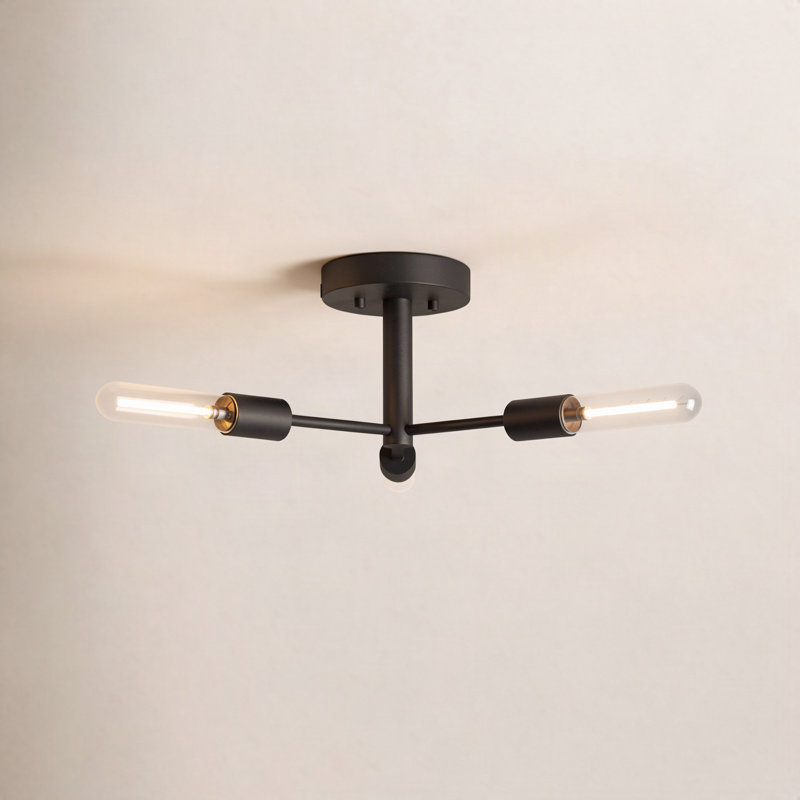Leto Semi Flush Mount, Midnight Black