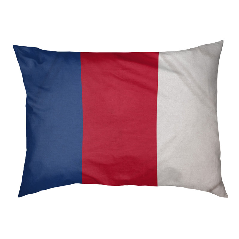 Coussin rectangulaire designer Los Angeles, Moyen (L 30 po x l 40 po), Bleu royal / rouge / blanc