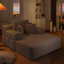 Chaise longue en velours côtelé luxueux avec 3 coussins, canapé-lit convertible avec poche de rangement, conception sans cadre et mousse à compression-109500106