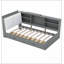 Lit plateforme en bois avec tête de lit, tablettes et 2 tiroirs-430917204