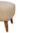 Solid Wood Boucle Cream Square Footstool