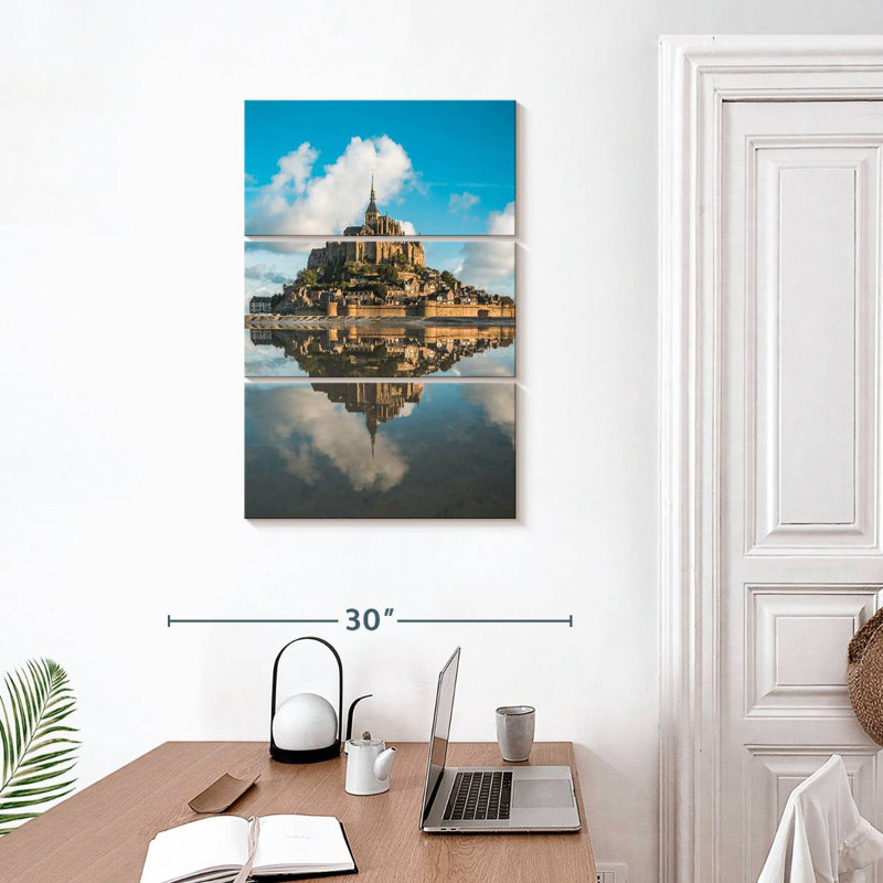 Adella Mont Saint Michel reflet, H 32 po x l 20 po