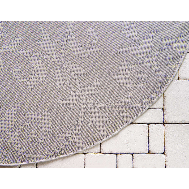 Darlene Floral Indoor / Outdoor Rug, Round 6'