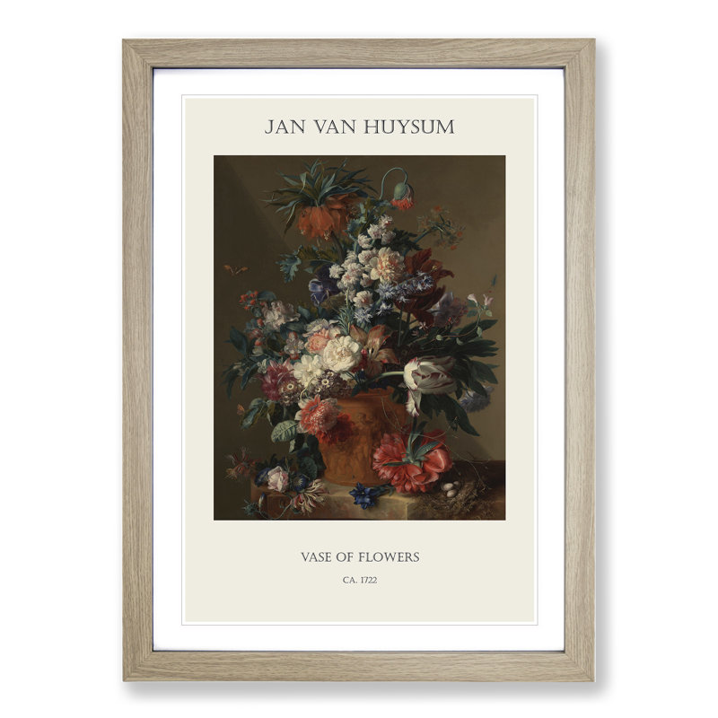 Still Life With Flowers Vol.13 by Jan Van Huysum Framed Print, 36cm H x 27cm W x 2cm D, Oak Framed