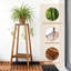 Support pour plante à 2 niveaux, support en pot en bambou, étagère pour pot de fleurs, salon, balcon, jardin