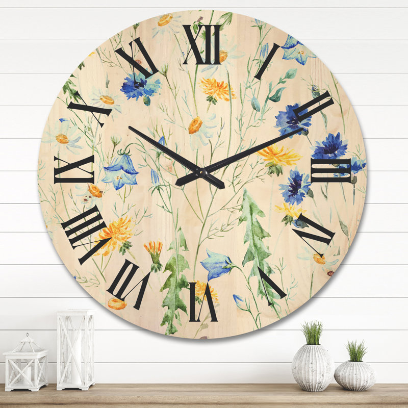 Horloge murale traditionnelle en bois - Camomille et Clover Bell II, Très grand