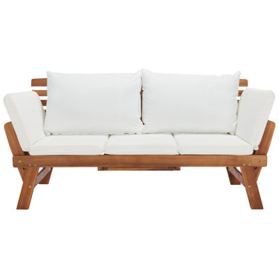 Stockbridge 73.82'' Wide Straight Acacia Patio Daybed with Cushions