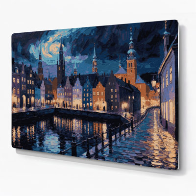 Cities Stockholm Sweden Gray Metal Wall Art