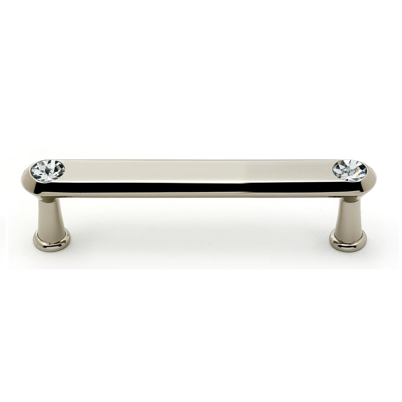 Polished Nickel 4" Bar Pull with Crystal Accents