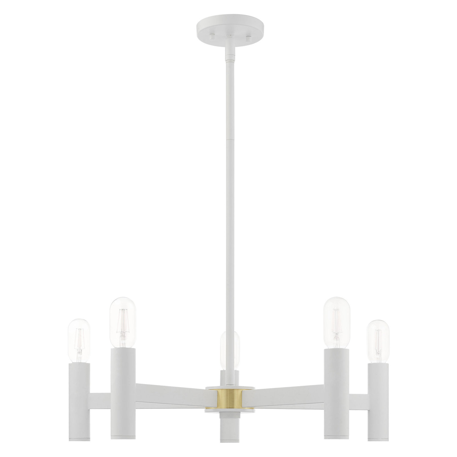 Martella 5-Light Chandelier, 6" H x 25" W x 25" D, White