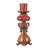 Tall Red and Brown Faux Marble Candle Holder with Candle-1324878810