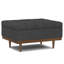 Repose-pieds de rangement pour table basse avec dessus relevable et pieds en bois massif Mariah