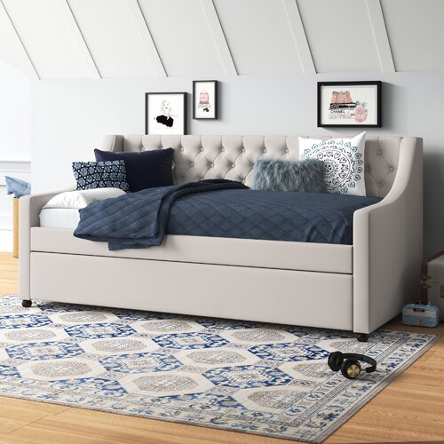 Lark Manor Elanah Upholstered Daybed with Trundle & Reviews | Wayfair