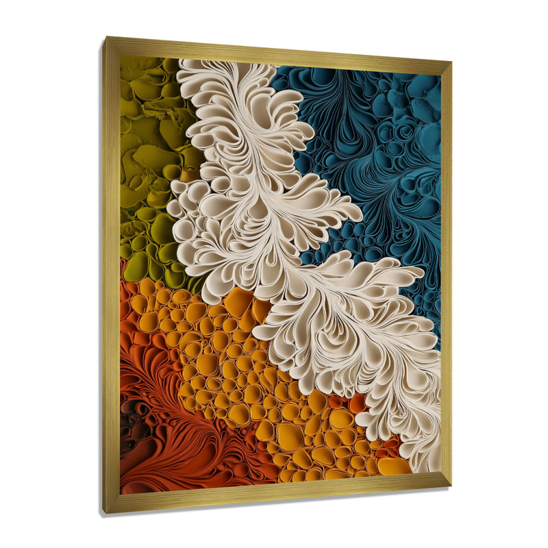 Noveta - Abstract Wall Art Living Room, H 20 po x l 12 po, Reproduction encadrée d'une seule photo, Doré