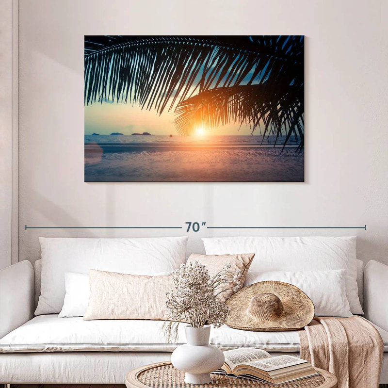 Gillard Sunset Beach Palm Leaves, H 30 po x l 45 po
